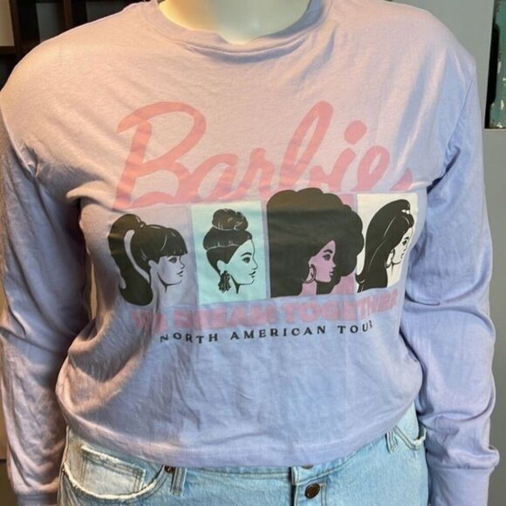 Barbie We Dream Together North American Tour Long Sleeve Shirt Crop Top M